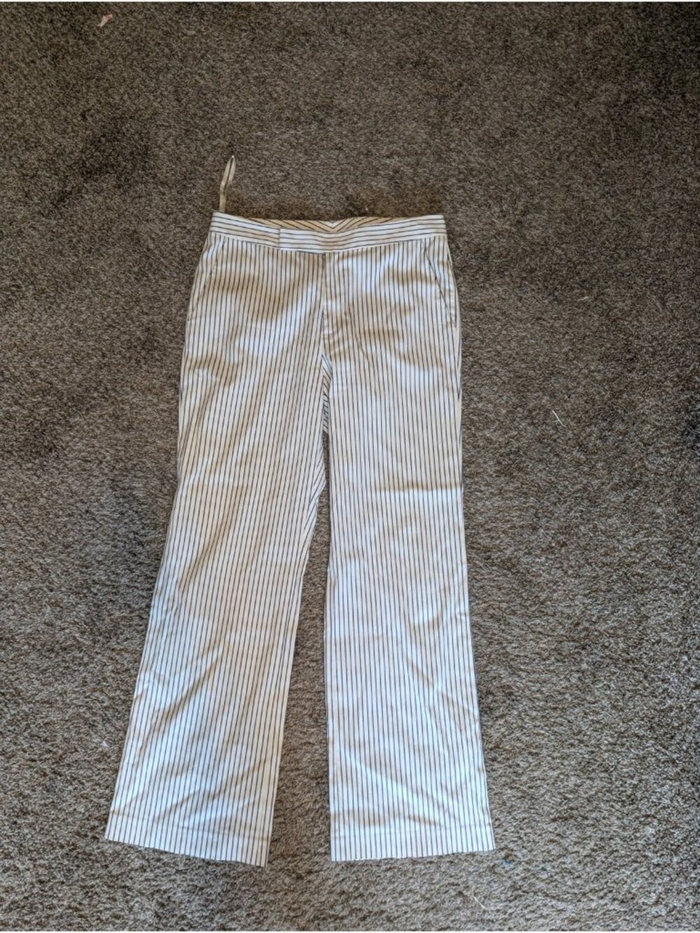 Lauren Ralph Lauren Womens Pantsuit 8 M White Blue Pinstripe Blazer Pants - Picture 11 of 16